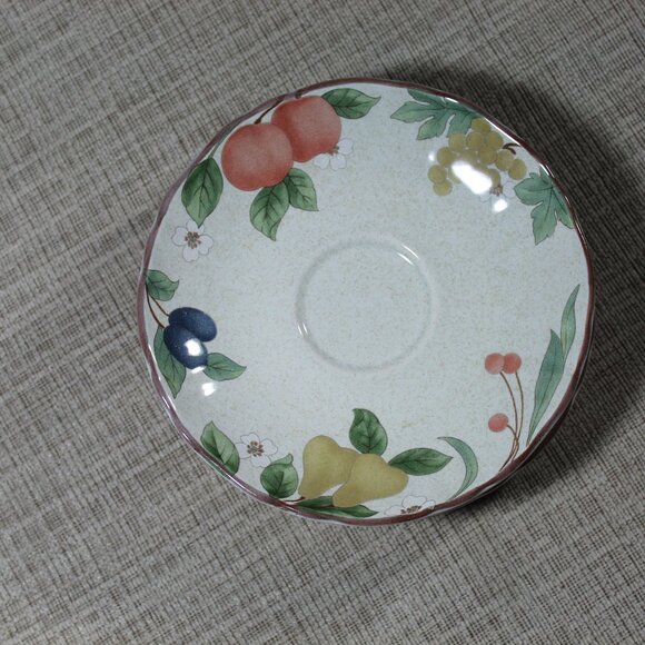 Set of 5 Mikasa Country Classics Fruit Panorama Saucers Pattern DC014 - Picture 1 of 6